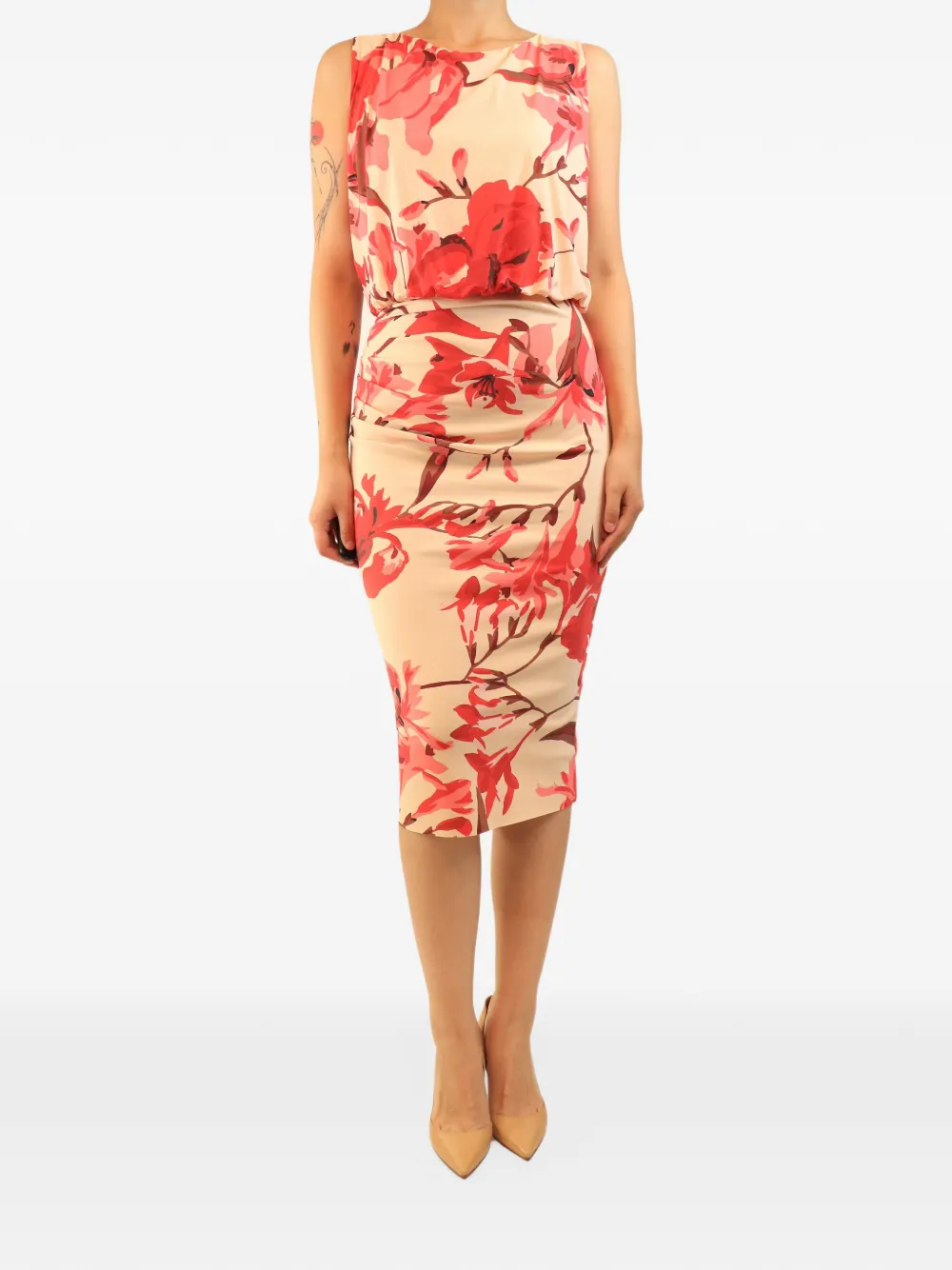 CHIARA BONI La Petite Robe Ivona floral printed midi dress - Pink