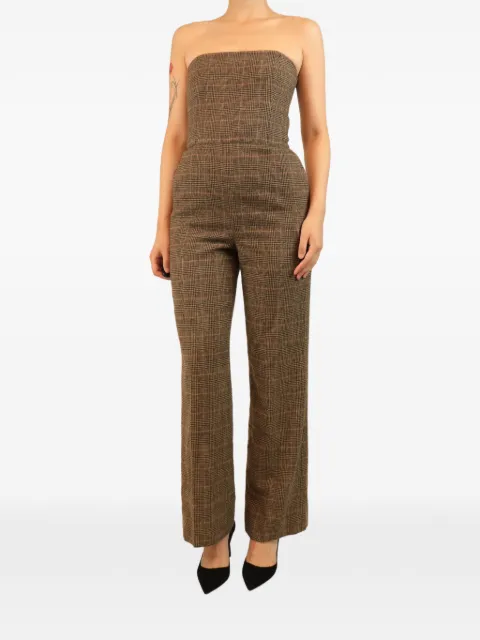 Ralph Lauren Vintage jumpsuit strapless con motivo pied de poule