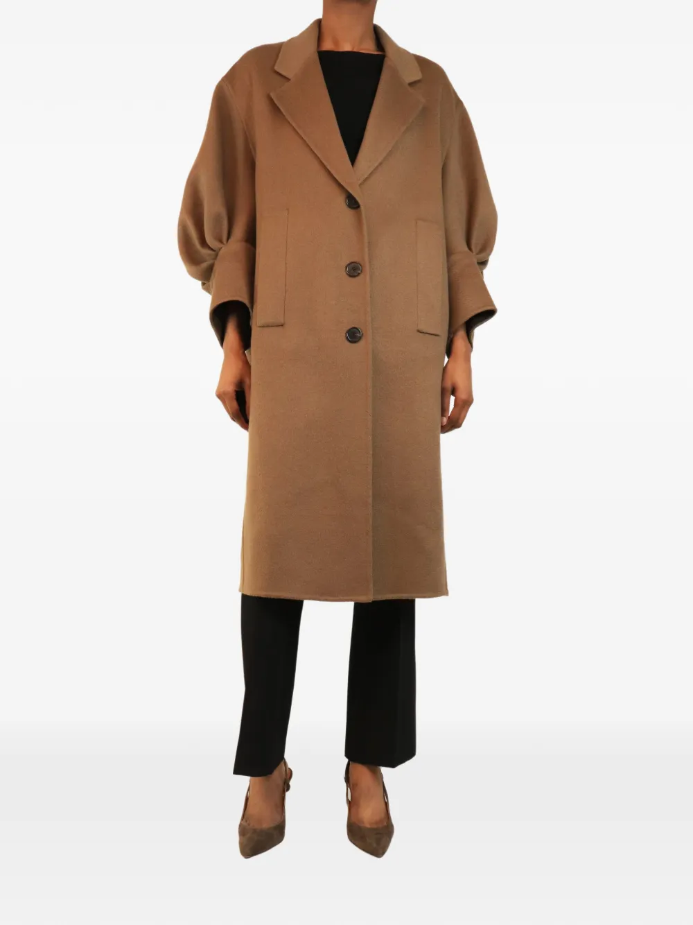 Prada Pre-Owned puff-sleeved coat - Braun