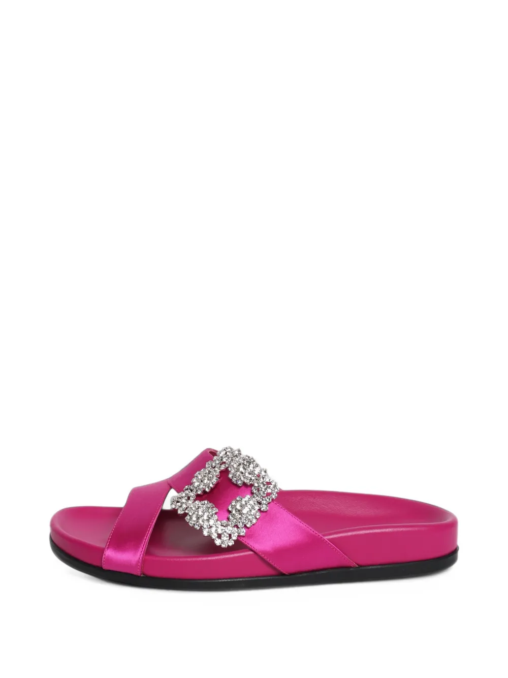 Manolo Blahnik Chilanghi crystal-buckle flat sandals - Rosa