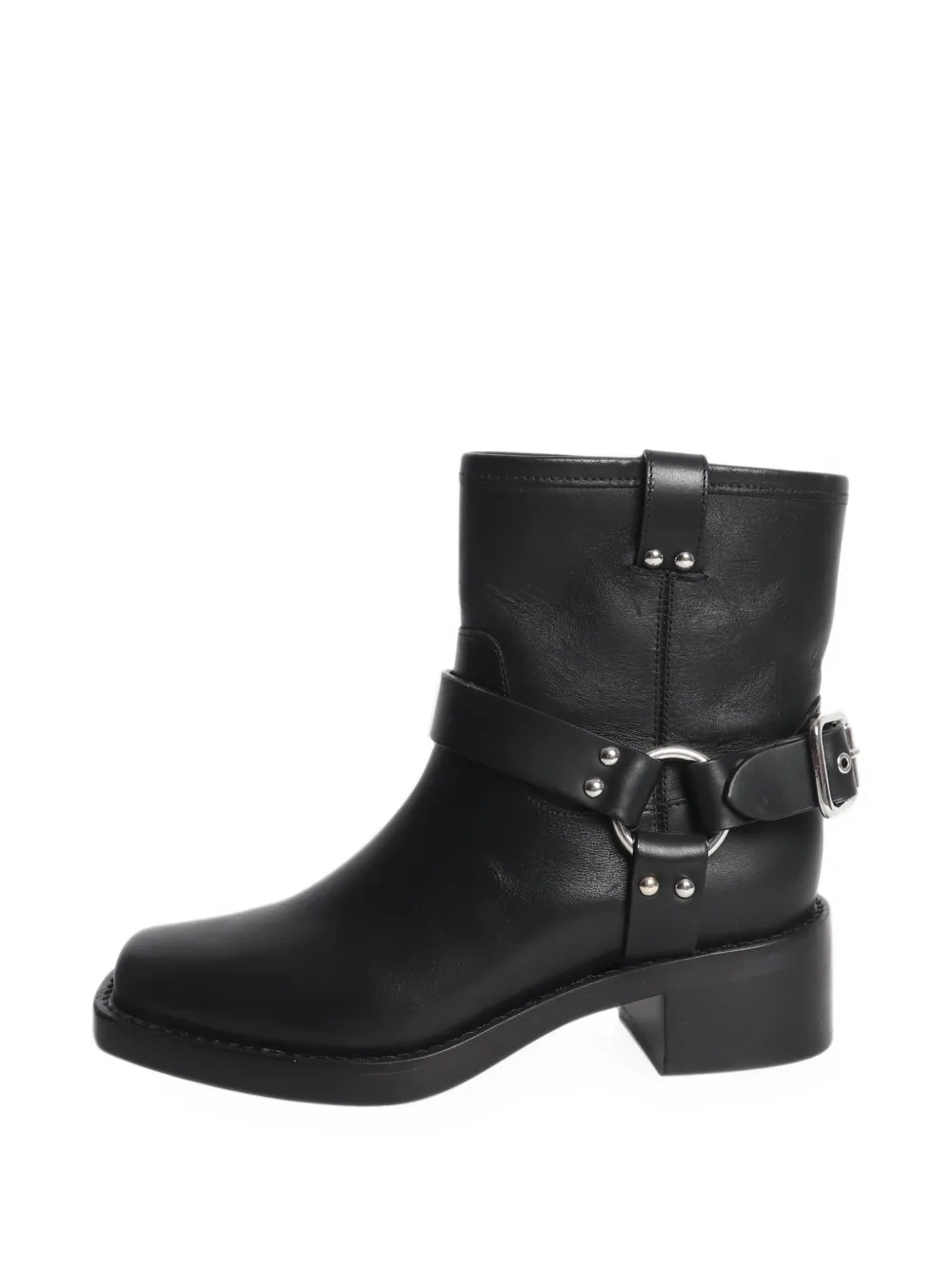 Reformation Foster leather ankle boots - Schwarz