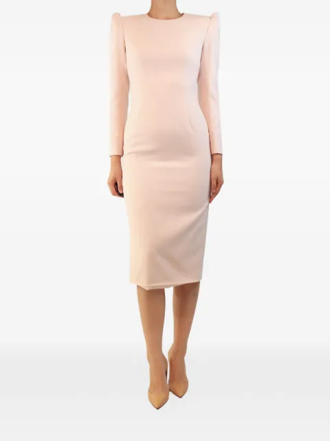 Jenny Packham shoulder-pad long-sleeve midi dress