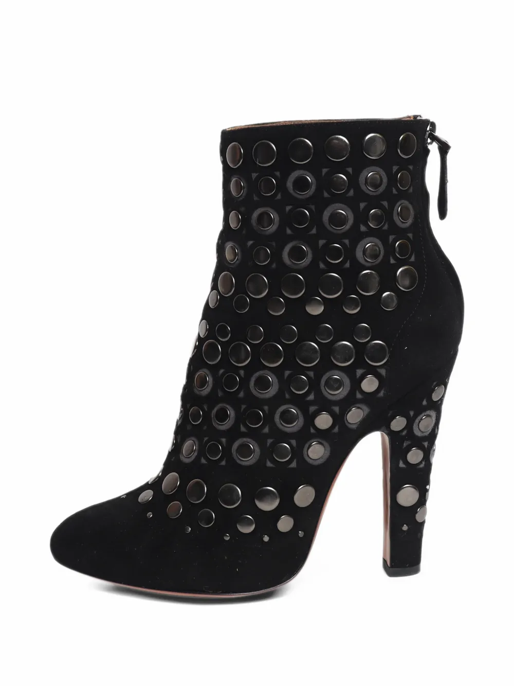 Alaïa Pre-Owned studded suede ankle boots - Schwarz