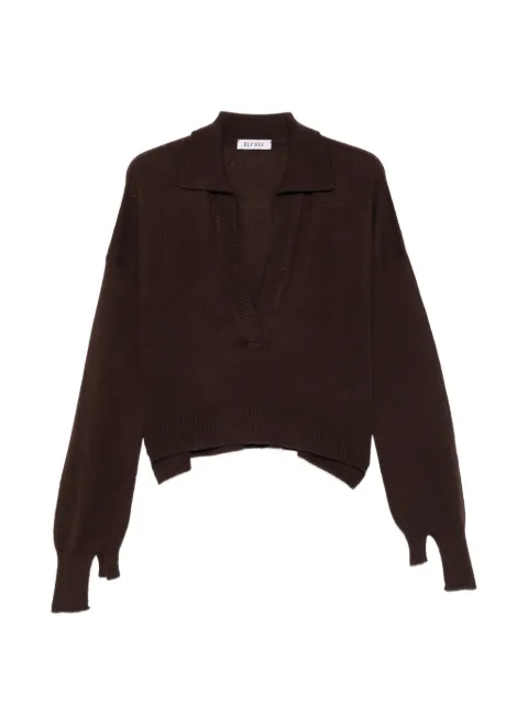 ELY ELY V-neck spread-collar sweater