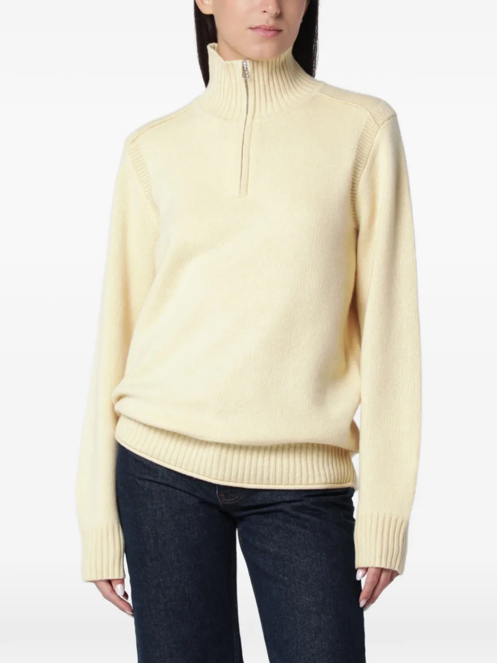 Guest In Residence half-zip turtleneck sweater Geel