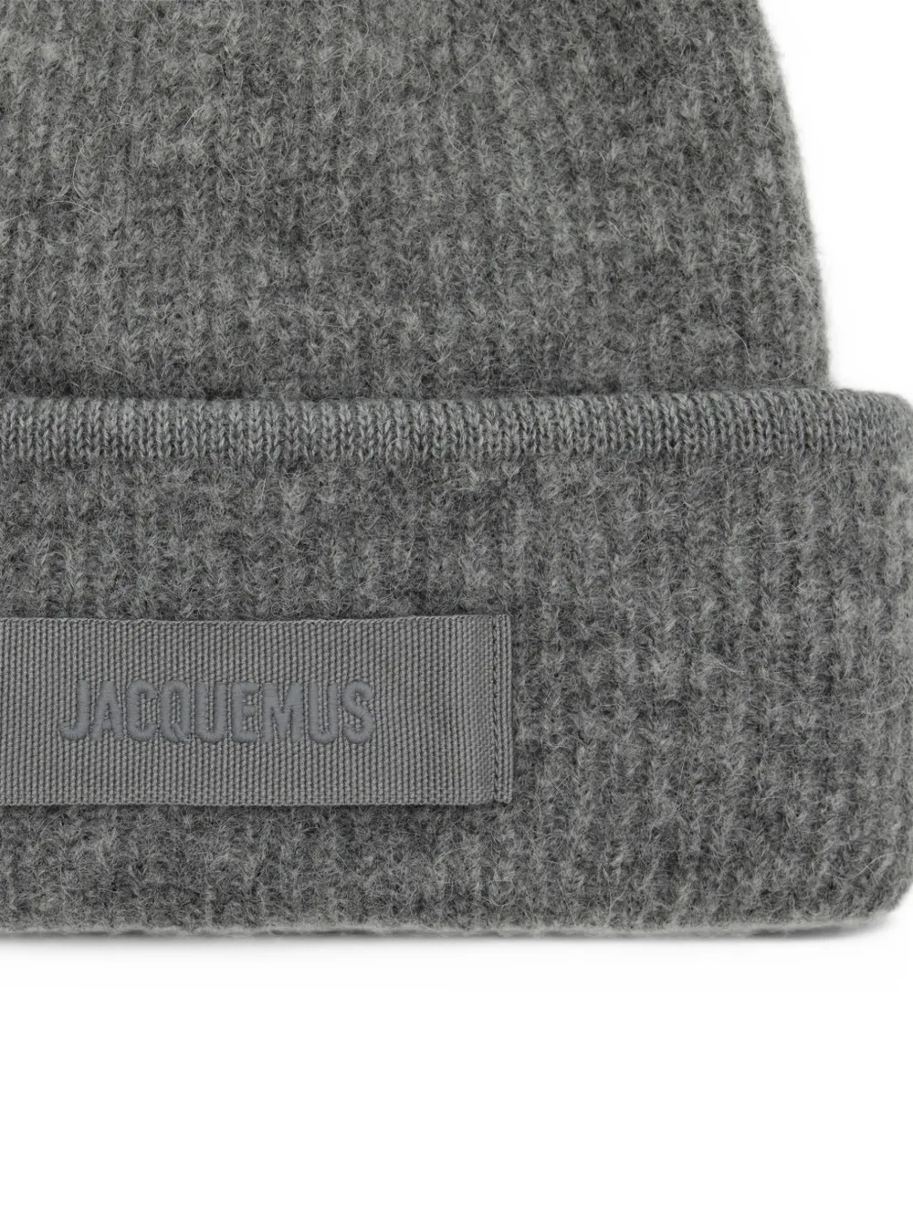 Jacquemus Le Bonnet ribbed beanie hat Grijs