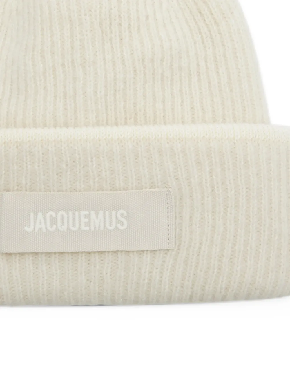 Jacquemus Le Bonnet logo-patch beanie hat Beige