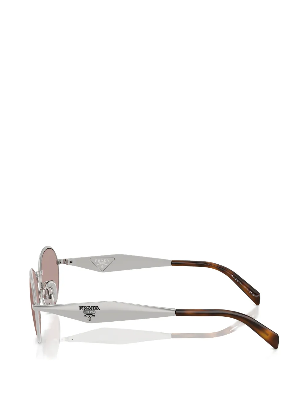 Prada Eyewear Zonnebril met ovalen montuur Zilver