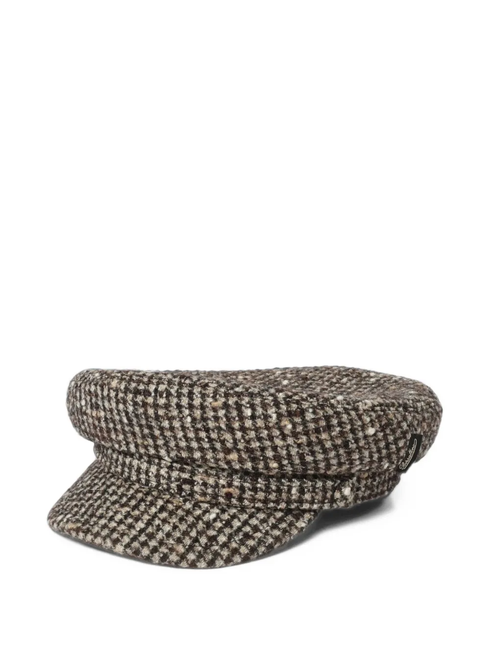 Borsalino houndstooth bouclé baker boy hat Bruin
