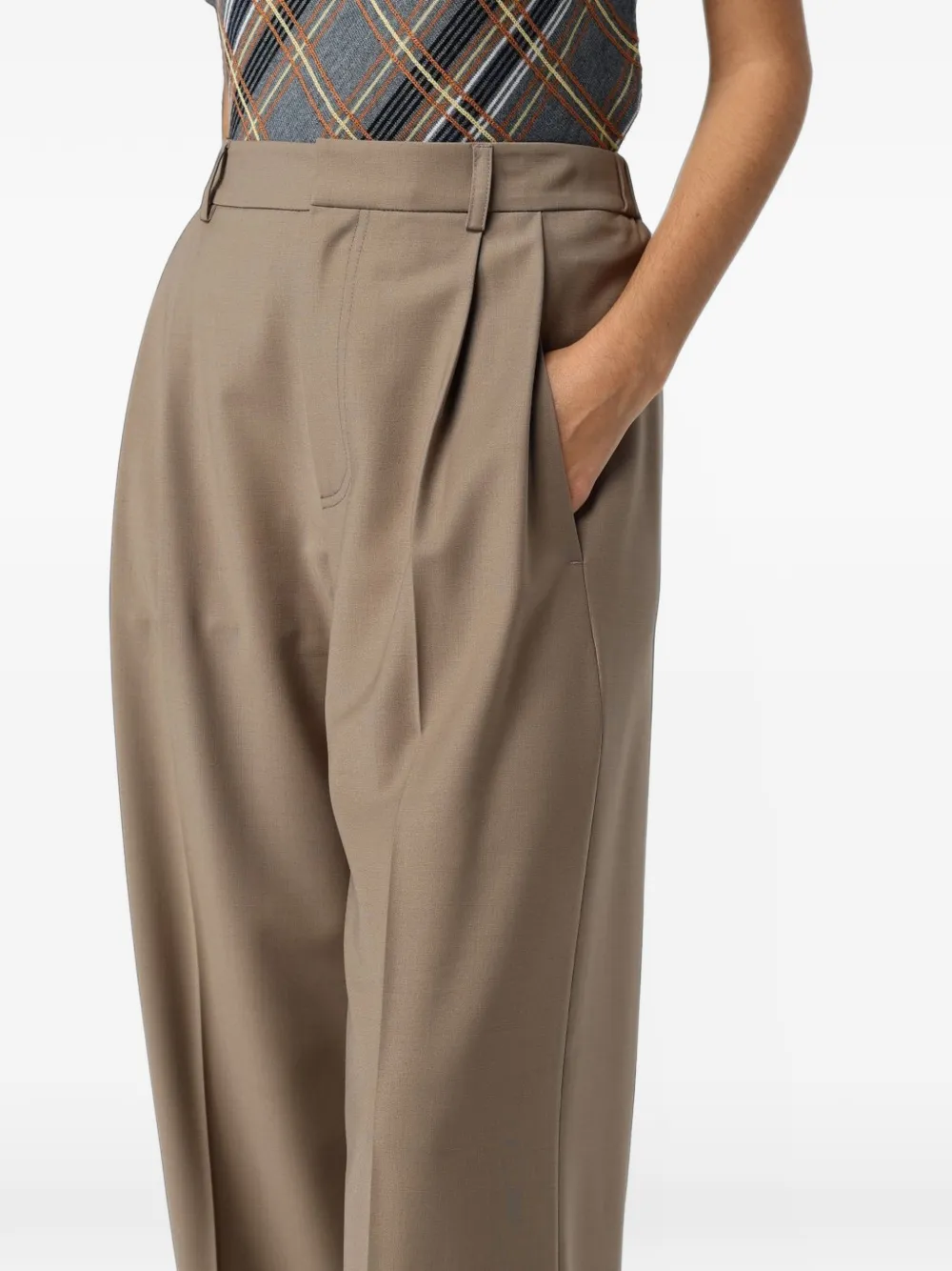 Tela pleated wide-leg trousers Beige