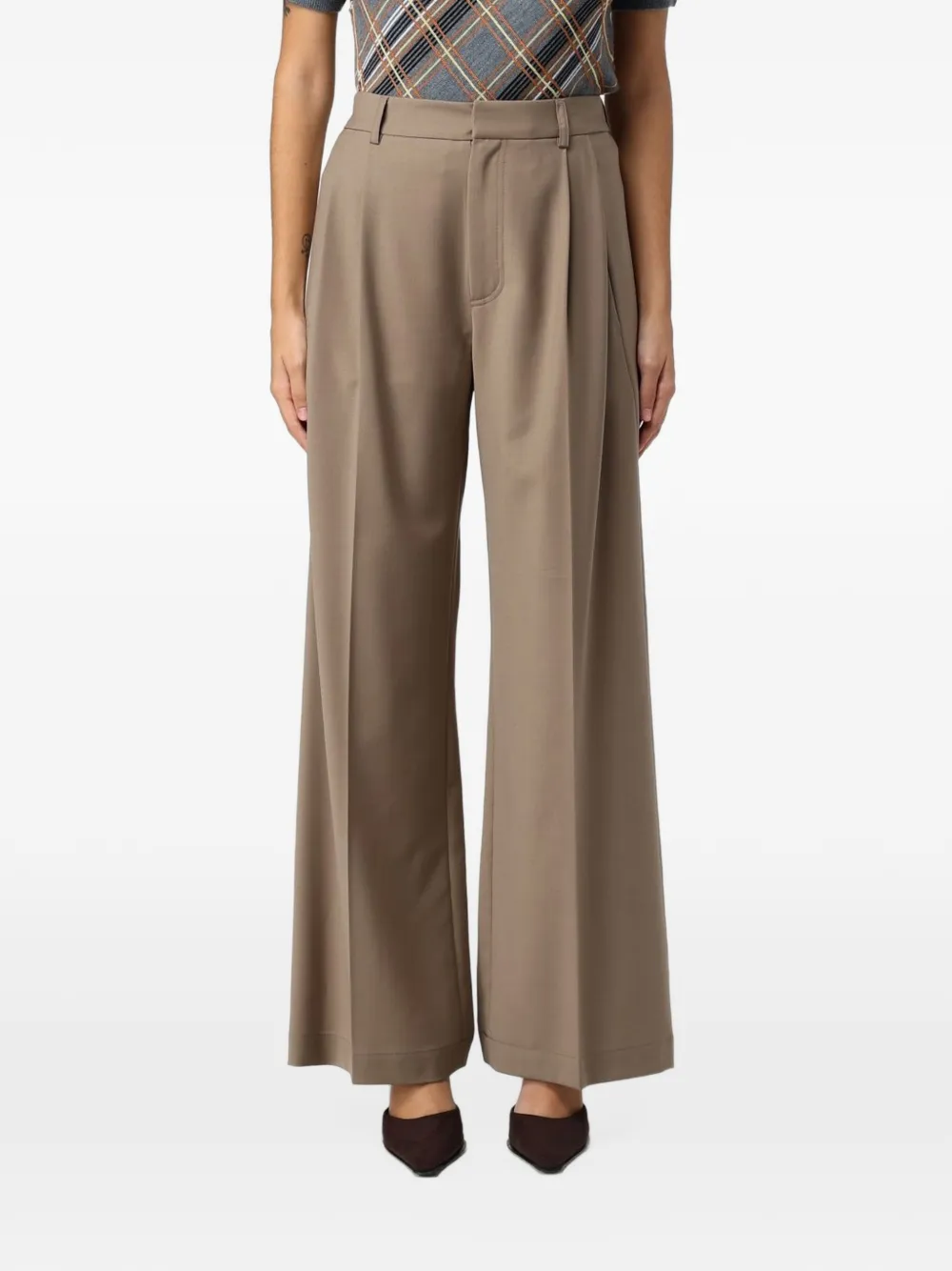 Tela pleated wide-leg trousers Beige