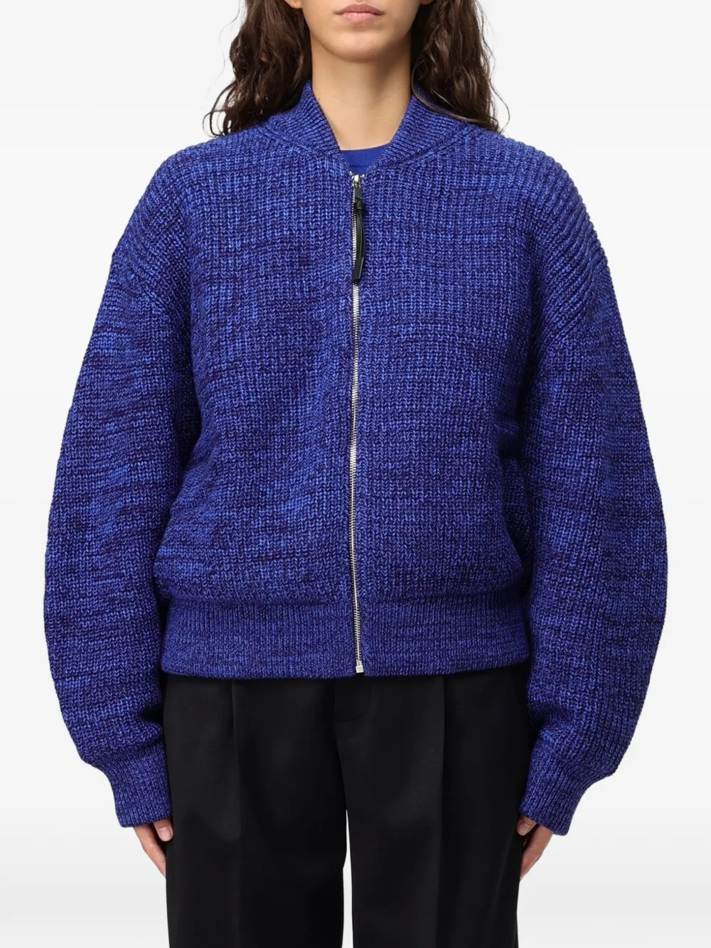 Tela zip-up knit cardigan - Blu
