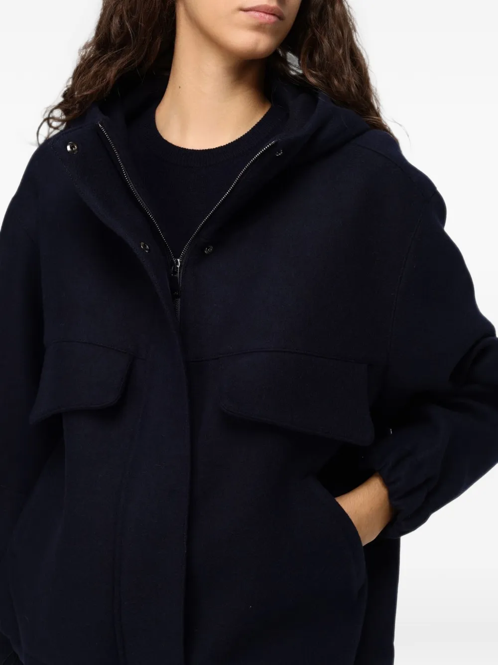 Tela hooded long-sleeve jacket Blauw