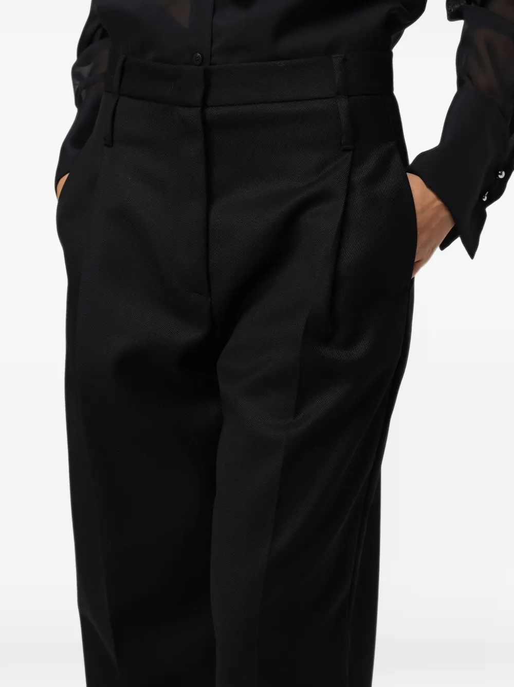 Tela pleat-detail tailored trousers Zwart
