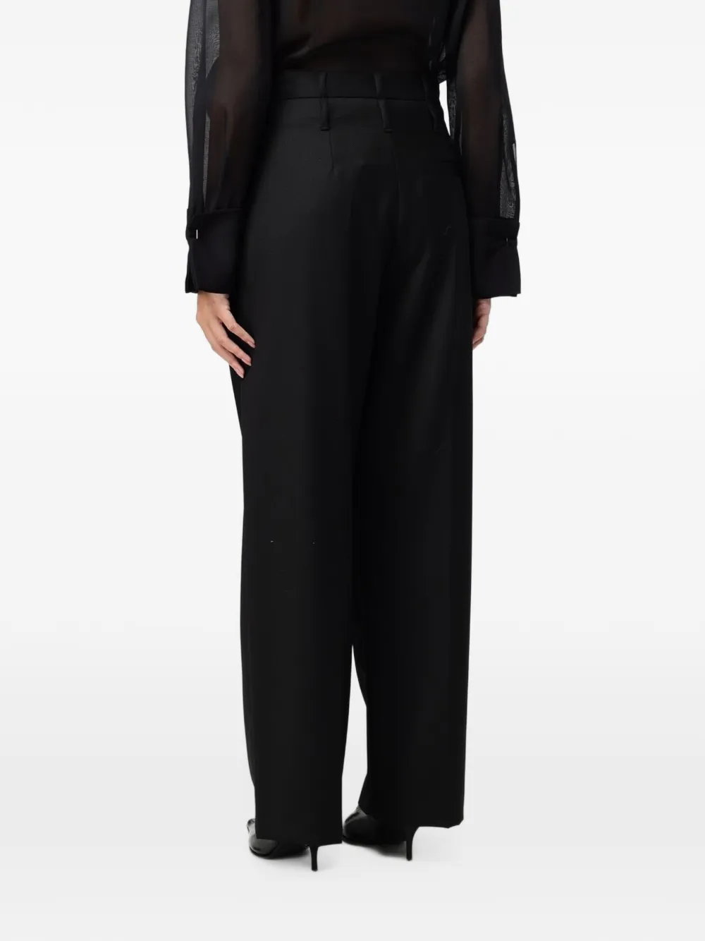 Tela pleat-detail tailored trousers Zwart