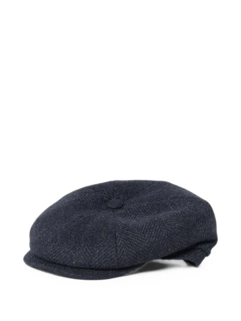 Borsalino Cesare herringbone wool flat cap