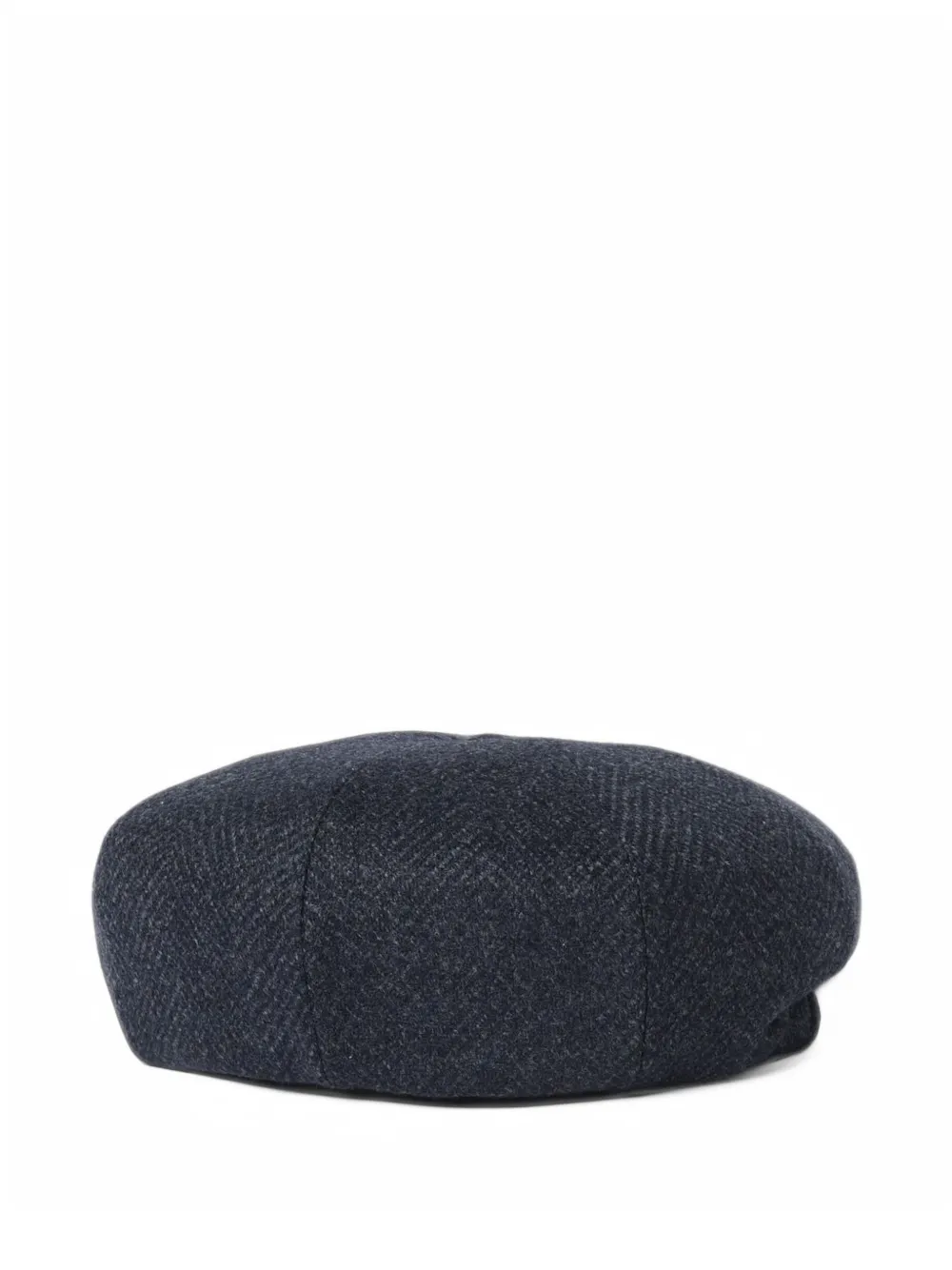 Borsalino Cesare herringbone wool flat cap Blauw