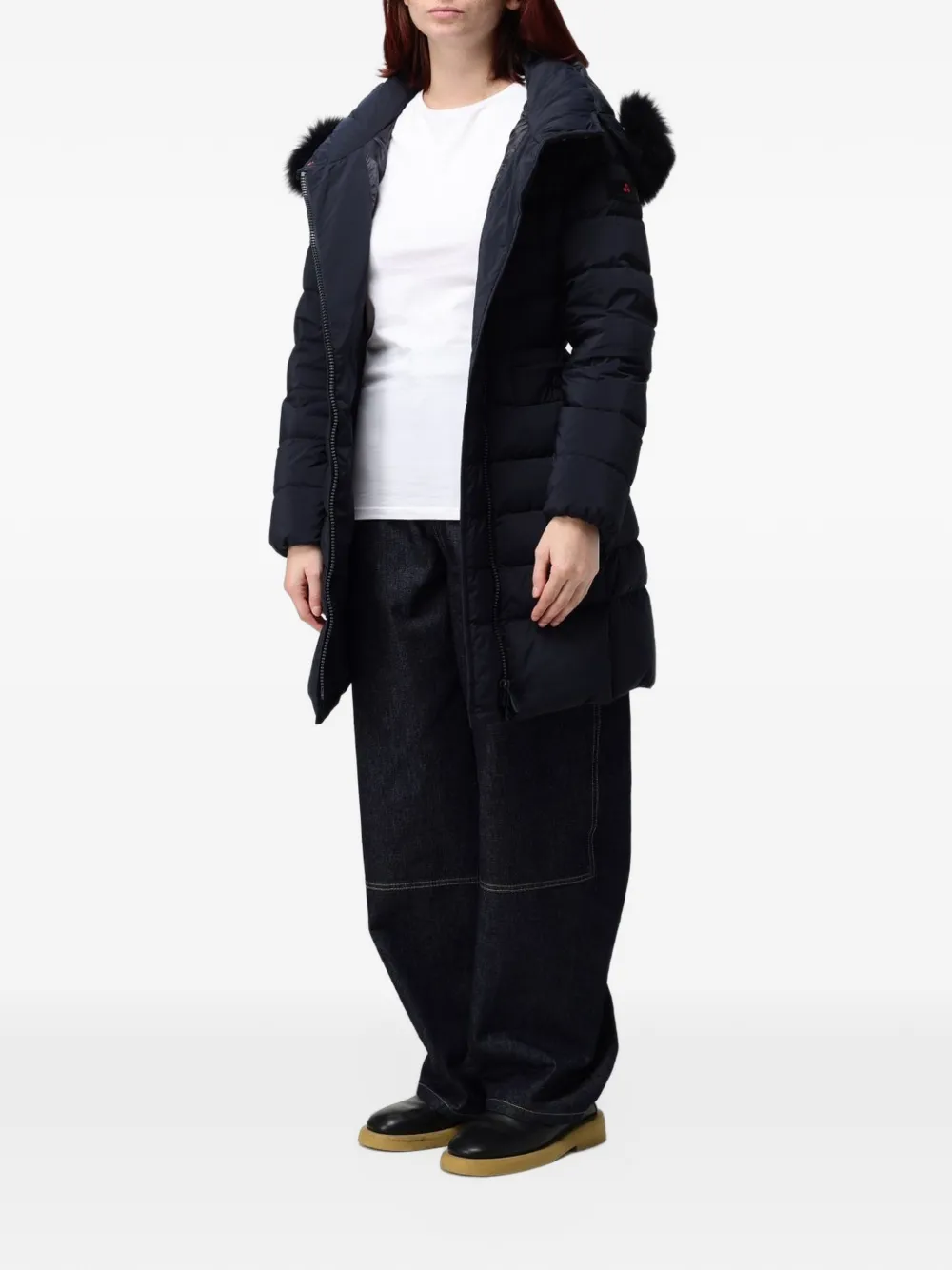 Peuterey Seriola quilted shearling-trim parka Blauw