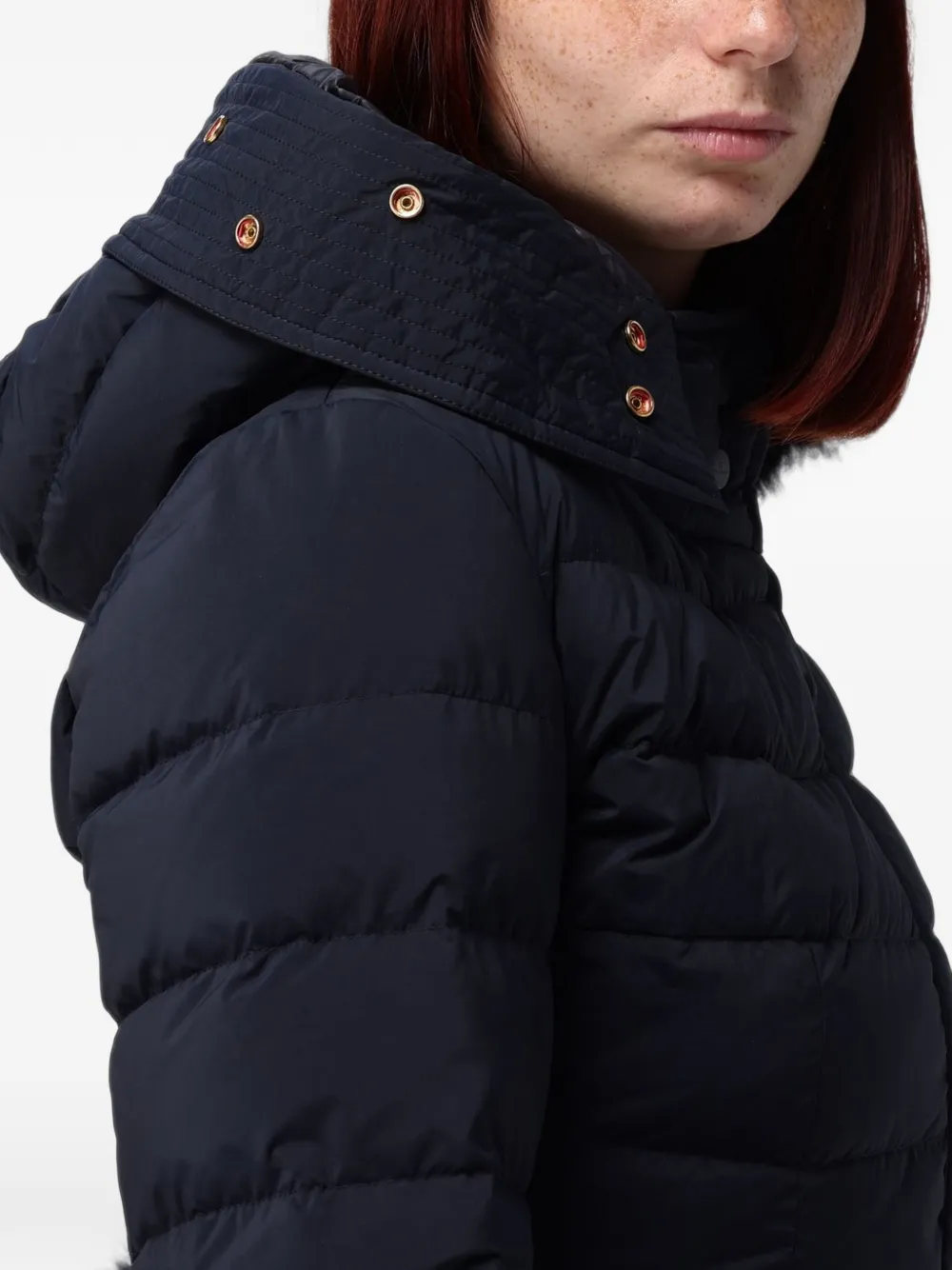 Peuterey Seriola quilted shearling-trim parka Blauw