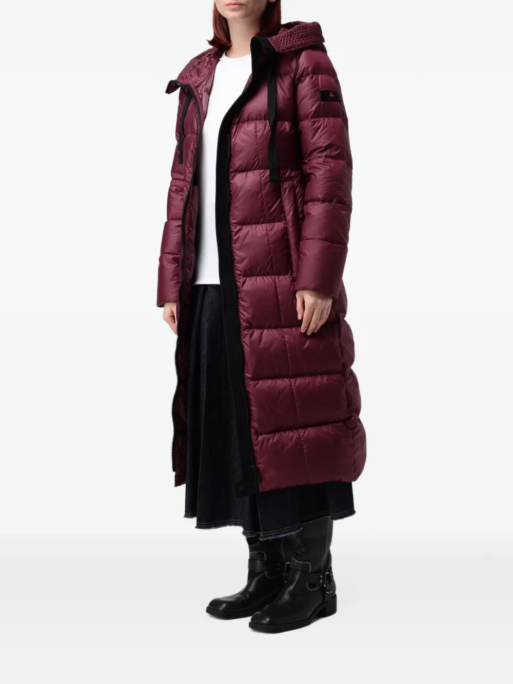 Peuterey Nunki quilted hooded coat Rood