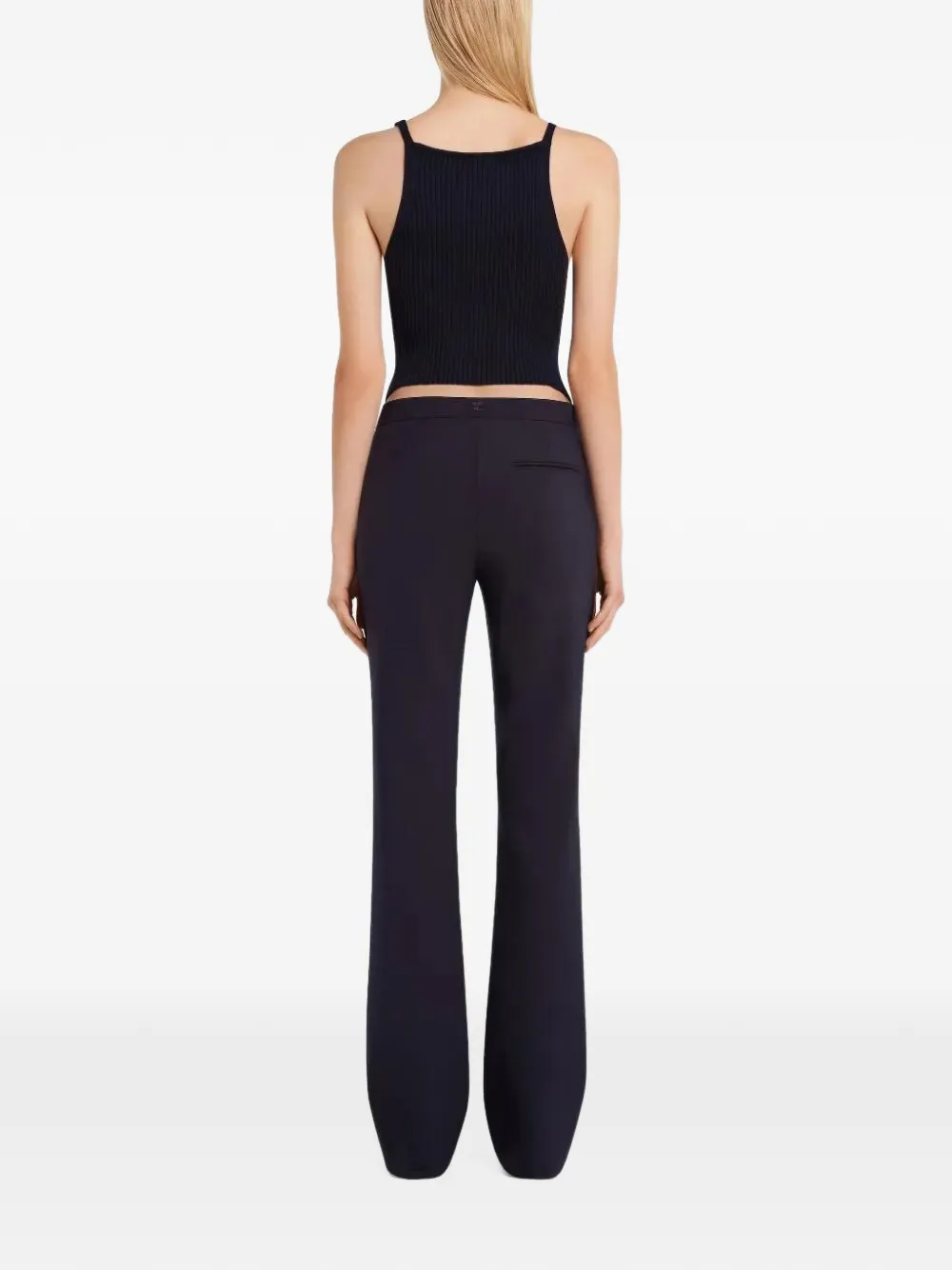 Courrèges buckle-detail rib-knit top Zwart