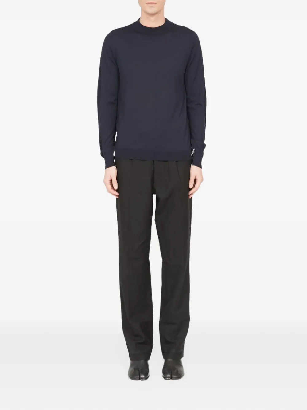 Maison Margiela fine-knit wool sweater Blauw