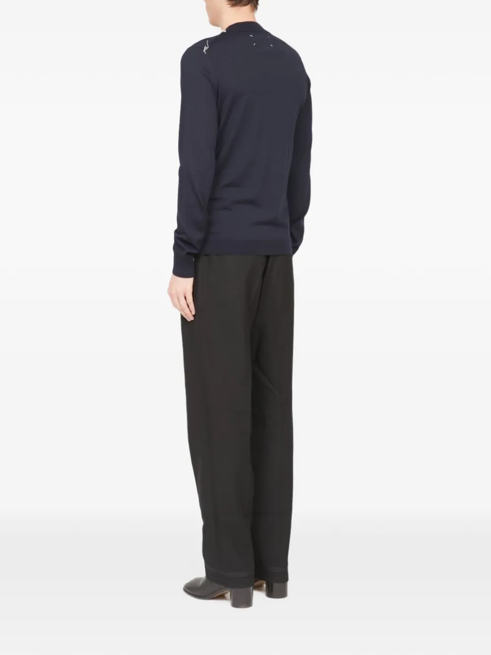 Maison Margiela fine-knit wool sweater Blauw