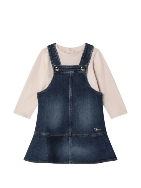 Chloé Kids conjunto vaquero de vestido y camiseta