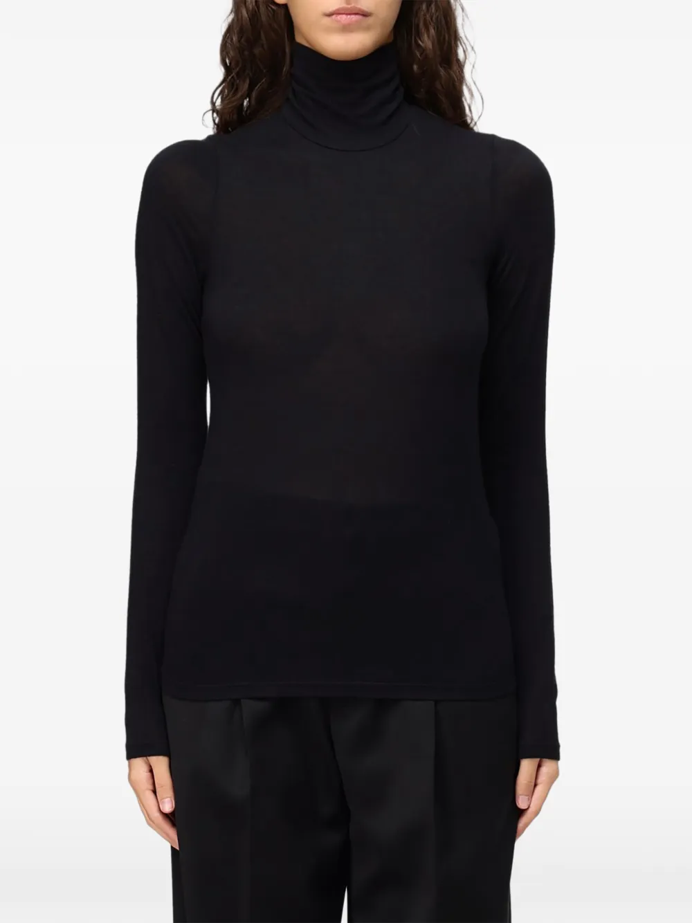 Tela roll-neck long-sleeve T-shirt - Schwarz