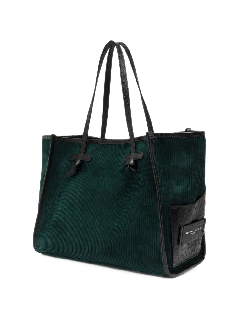GIANNI CHIARINI large Marcella corduroy-effect tote bag Groen