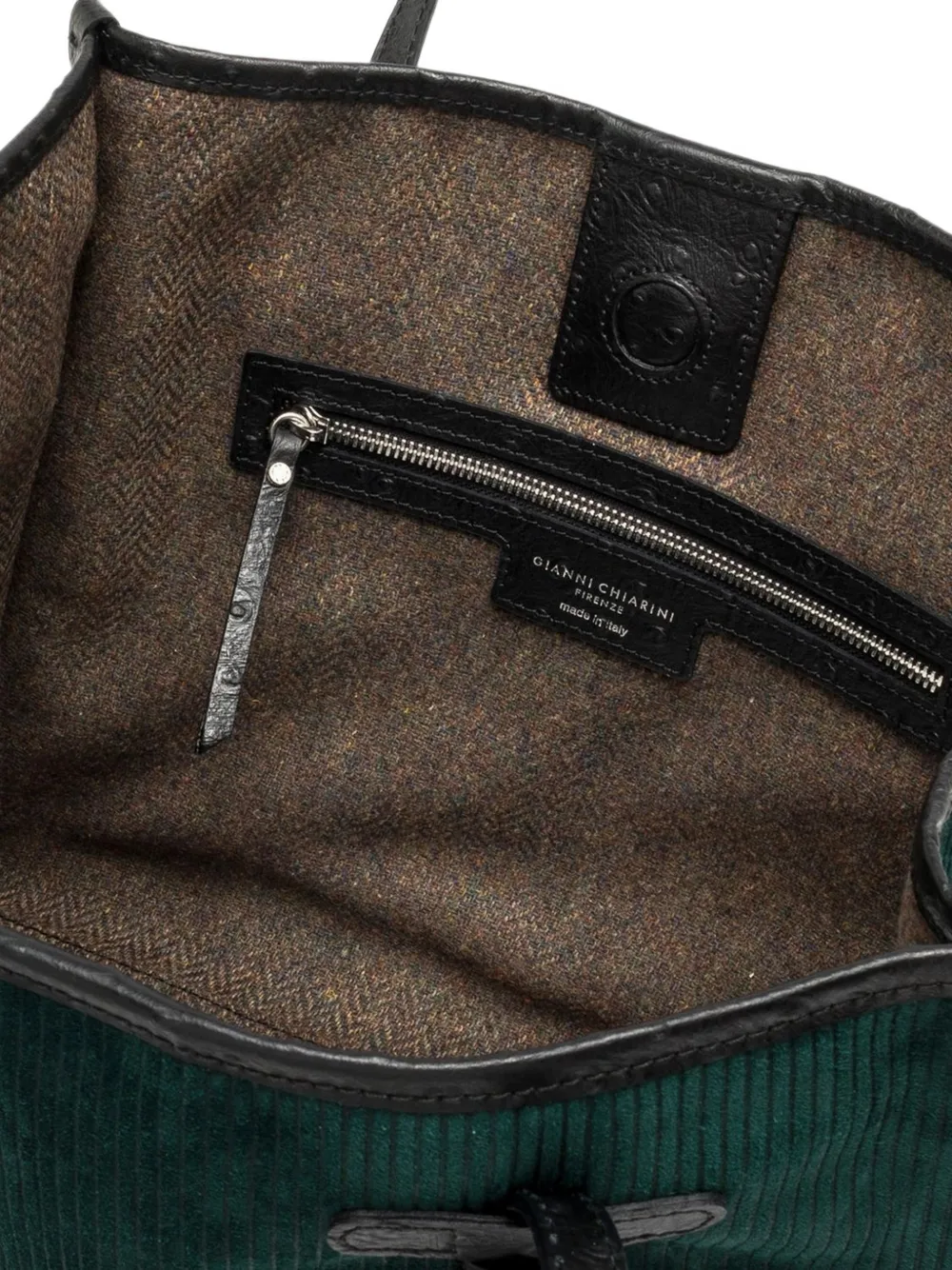 GIANNI CHIARINI large Marcella corduroy-effect tote bag Groen