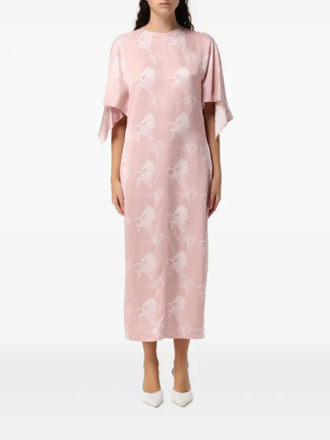 Stella McCartney horse-print cape-sleeve midi dress