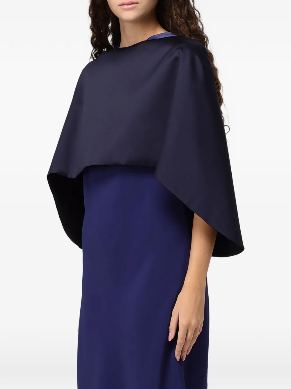 Alberta Ferretti satin-finish cape Blauw