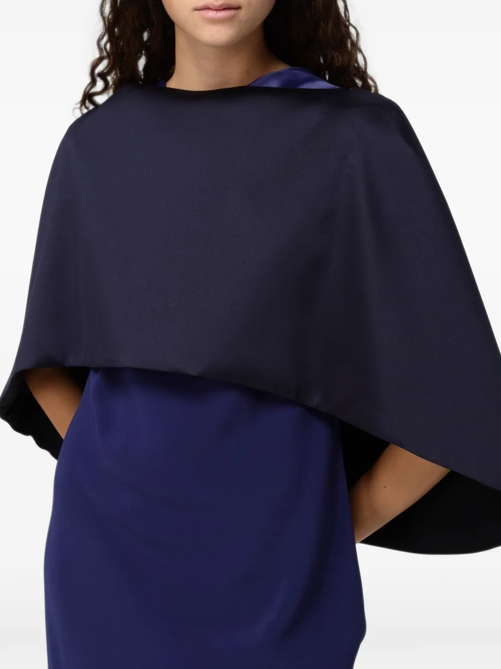 Alberta Ferretti satin-finish cape Blauw