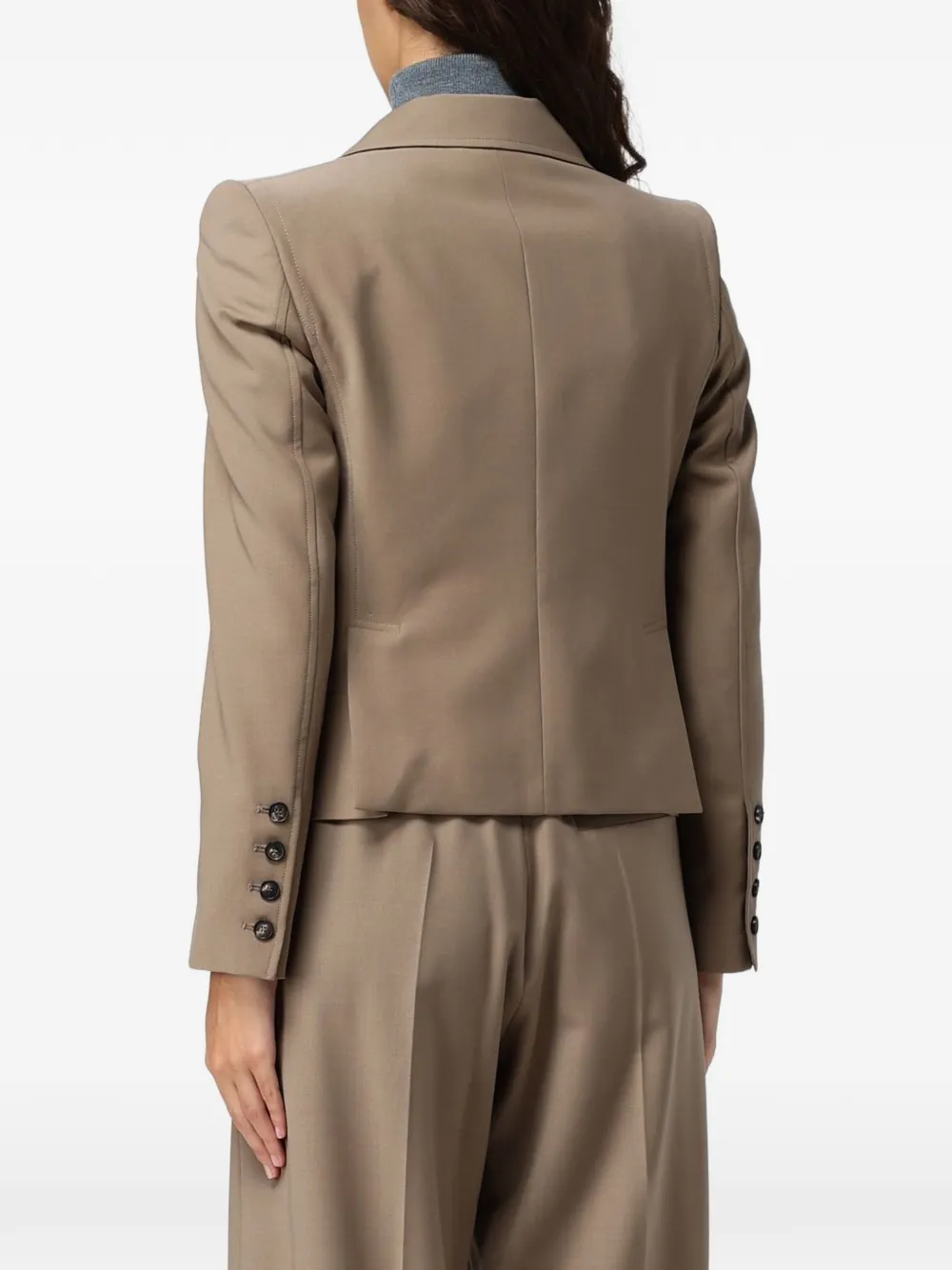 Tela double-breasted wool blazer Beige