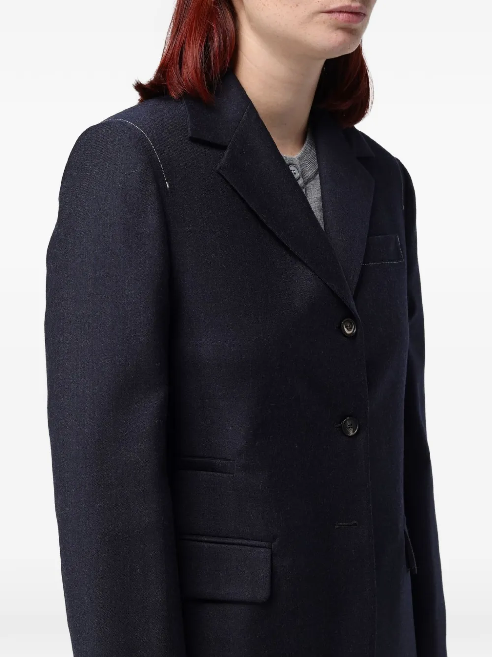 Tela notch-lapels single-breasted blazer Blauw