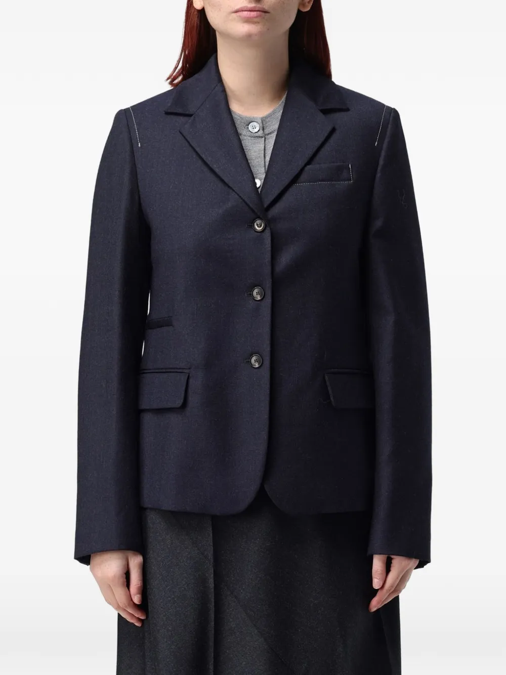 Tela notch-lapels single-breasted blazer - Blau