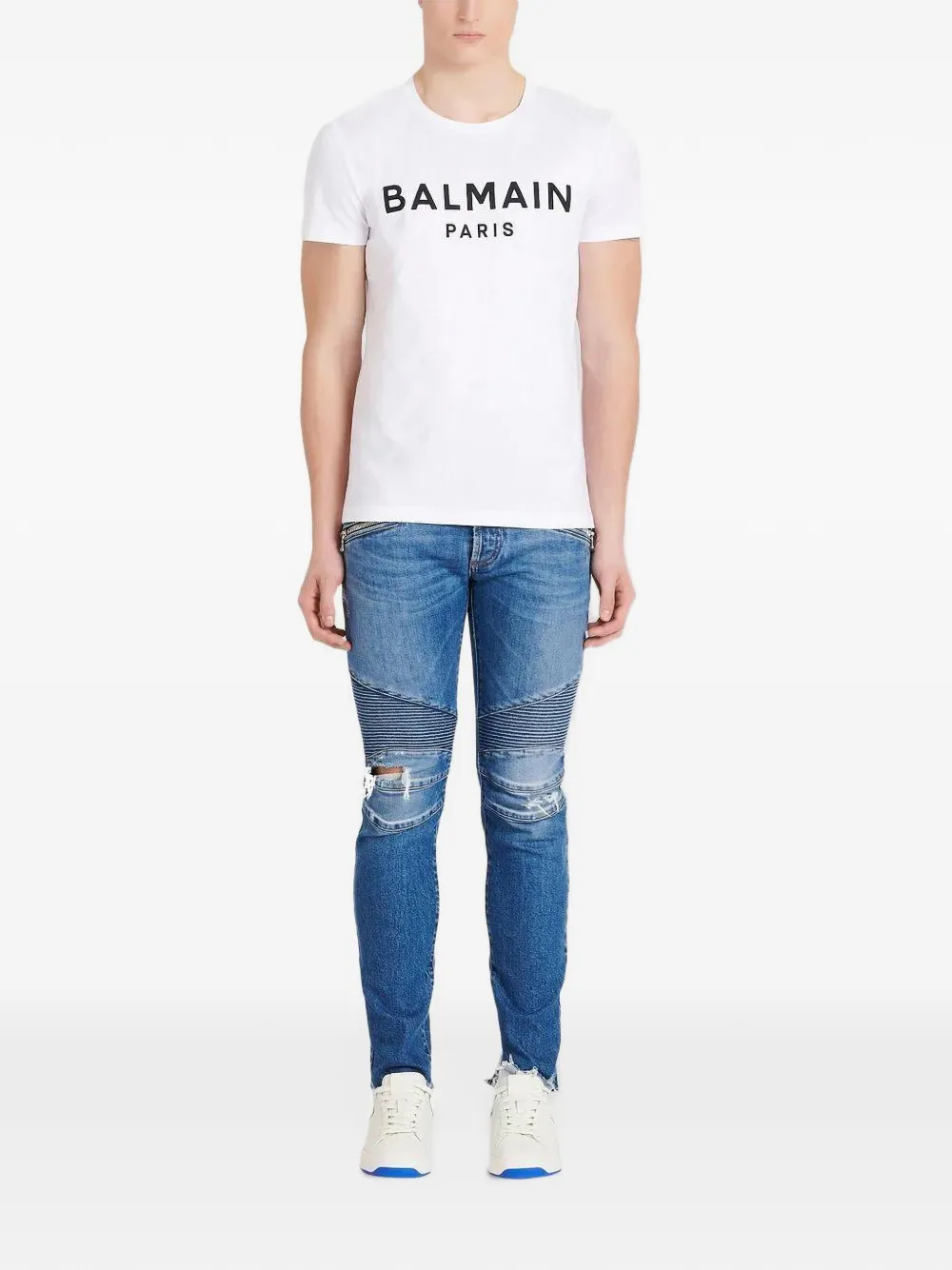 Balmain logo-print T-shirt Wit