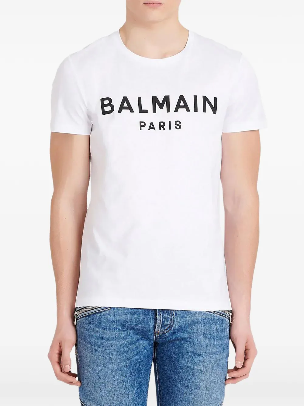 Balmain logo-print T-shirt Wit