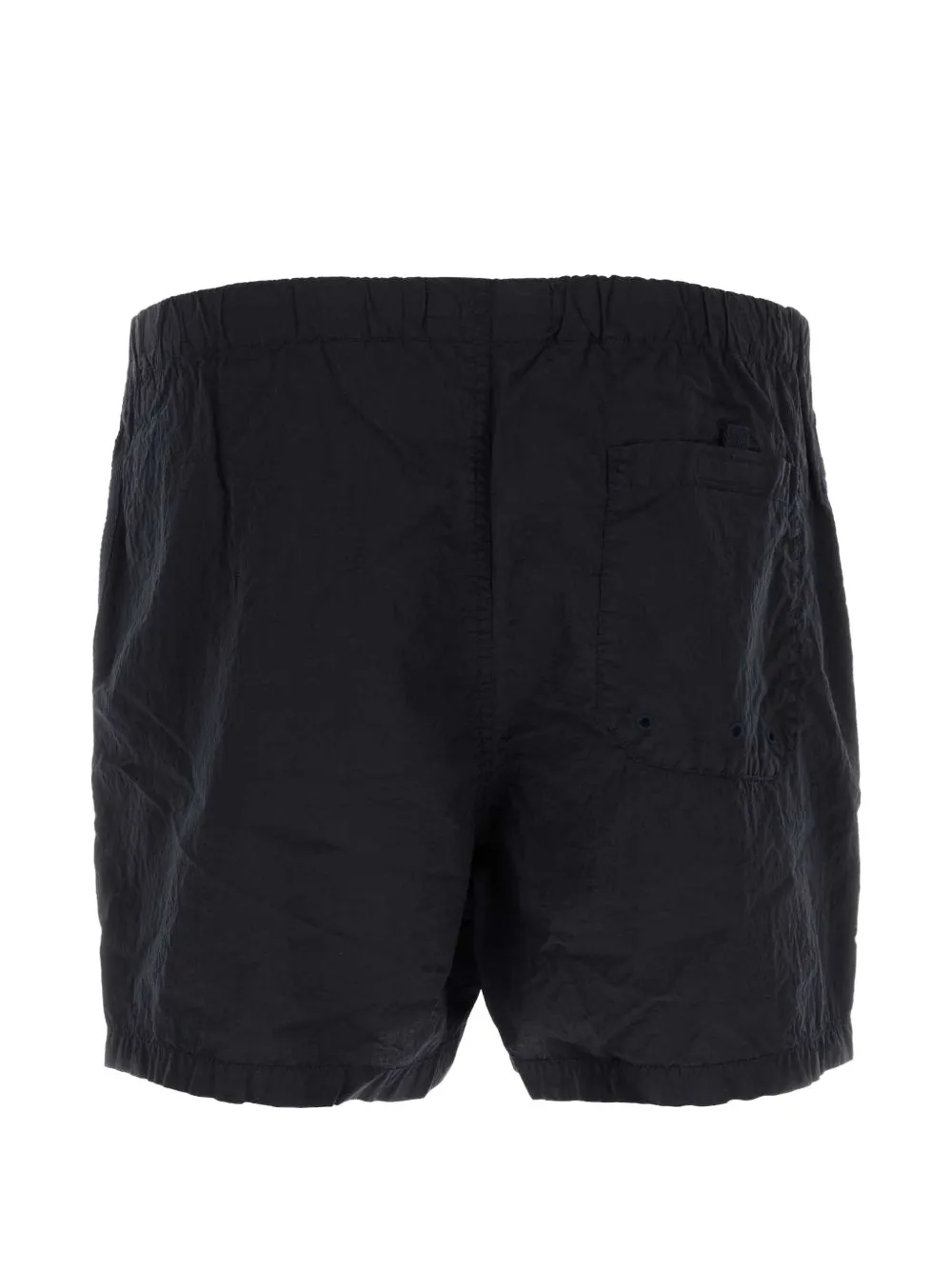 Stone Island logo-patch crinkled shorts Blauw