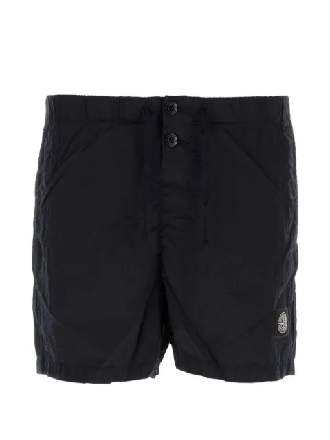 Stone Island logo-patch crinkled shorts
