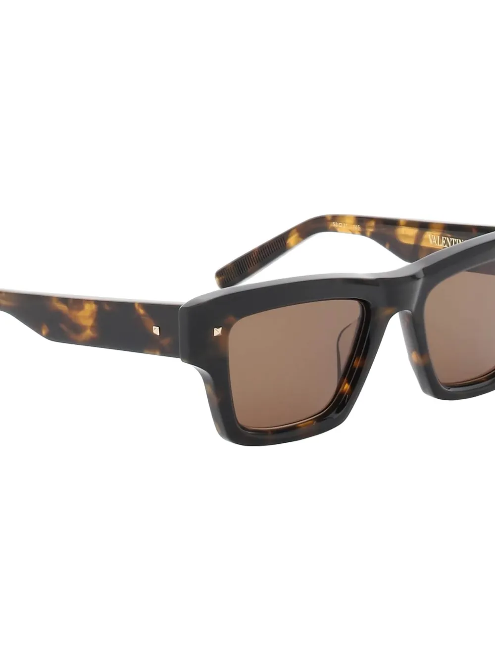 Valentino Garavani XXII tortoiseshell-effect square-frame sunglasses Bruin