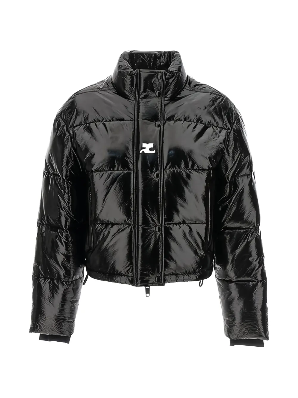 Courrèges logo-detail puffer jacket - Schwarz