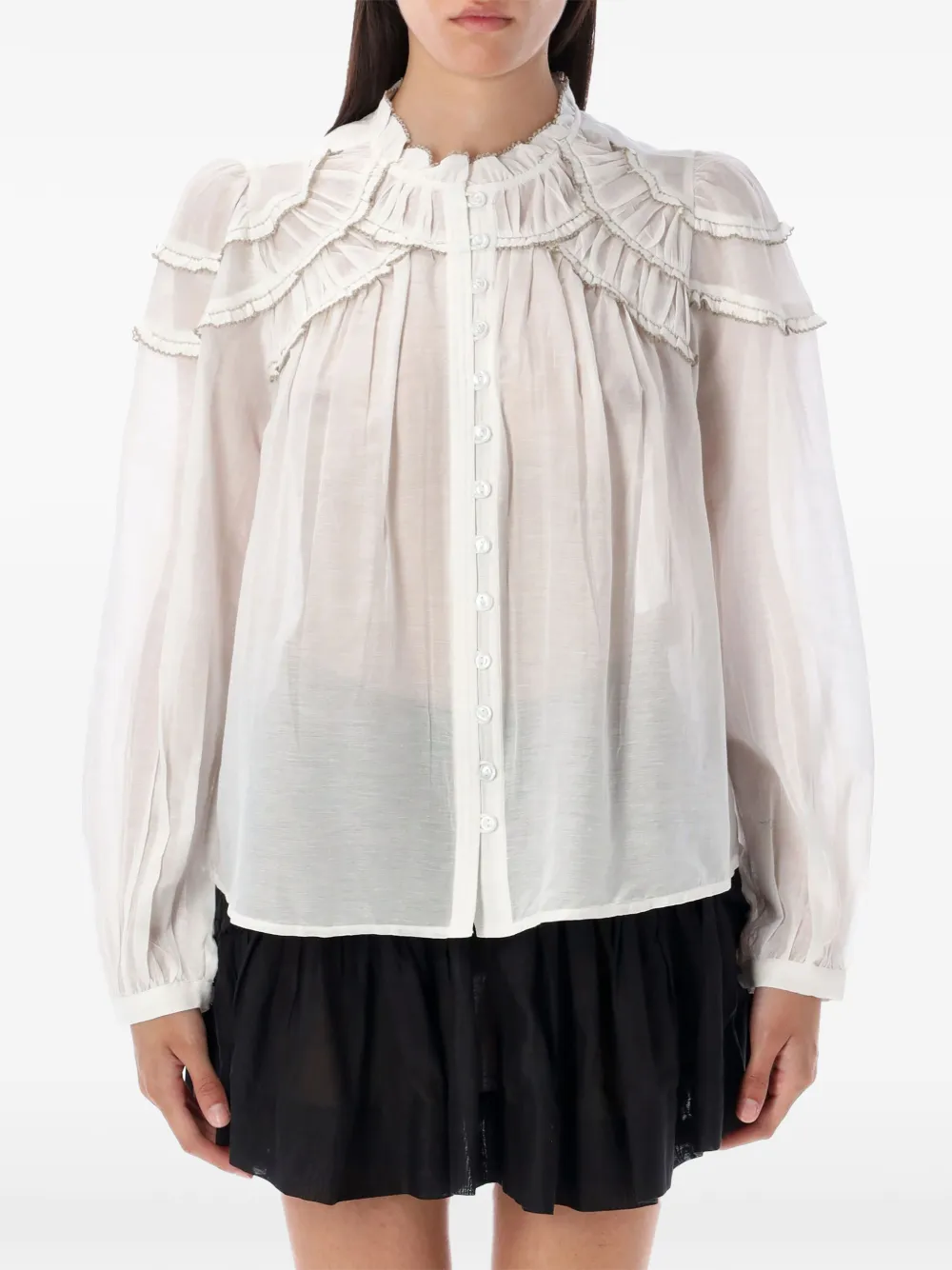 MARANT ÉTOILE Christa ruffled blouse - White