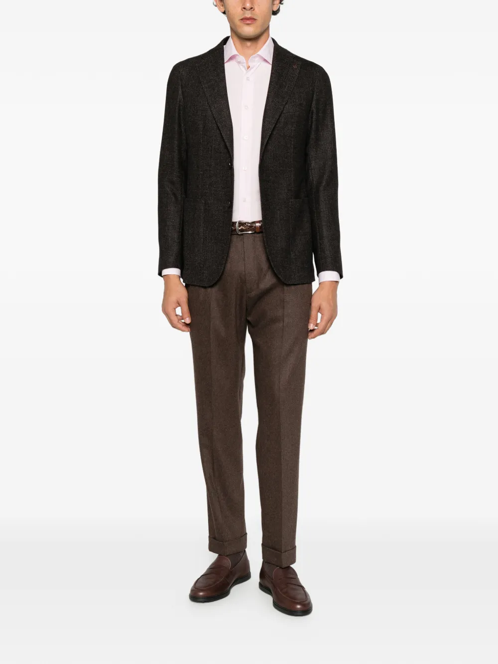 Xacus long-sleeve spread-collar shirt Roze