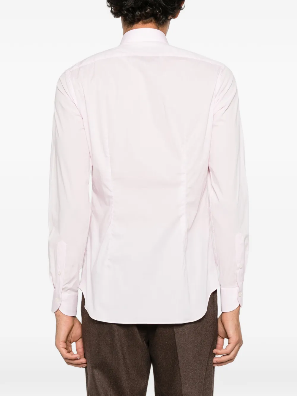 Xacus long-sleeve spread-collar shirt Roze