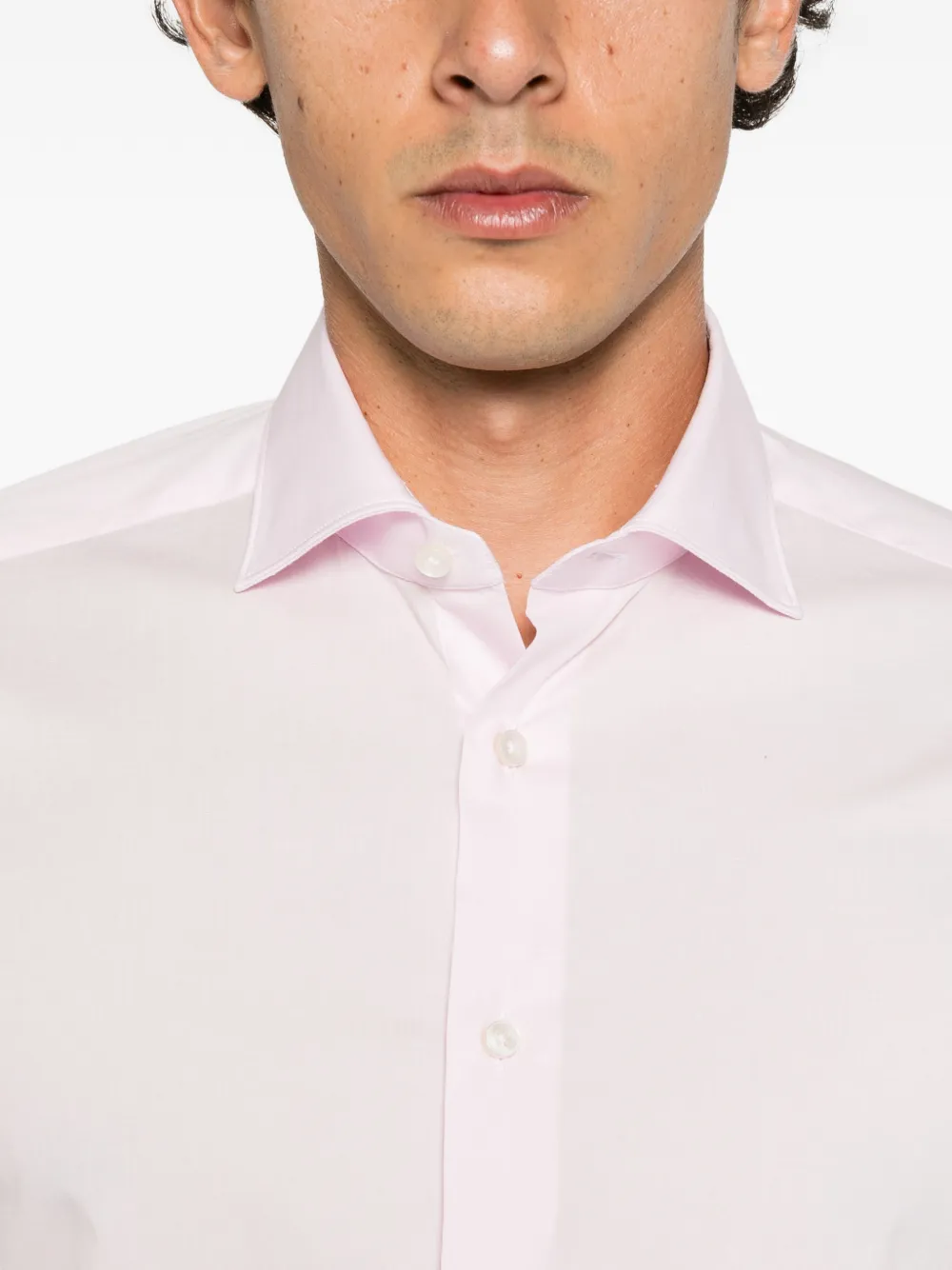 Xacus long-sleeve spread-collar shirt Roze