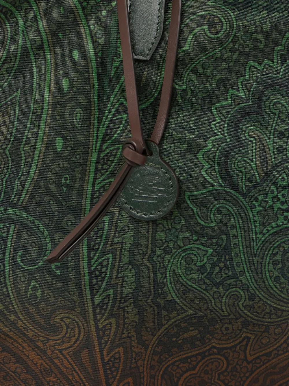 ETRO Unfold Me nylon tote bag with degradé arnica motif Groen