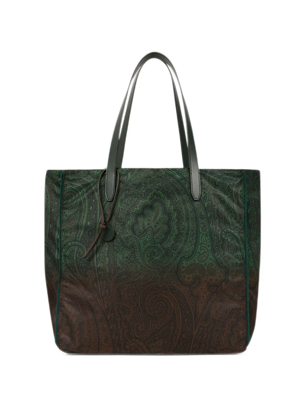 ETRO Unfold Me nylon tote bag with degradé arnica motif Groen