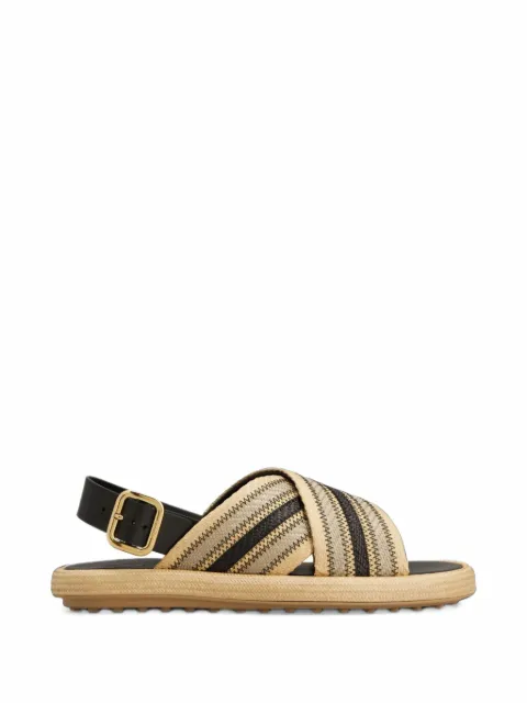 Tod's striped crossover-strap sandals